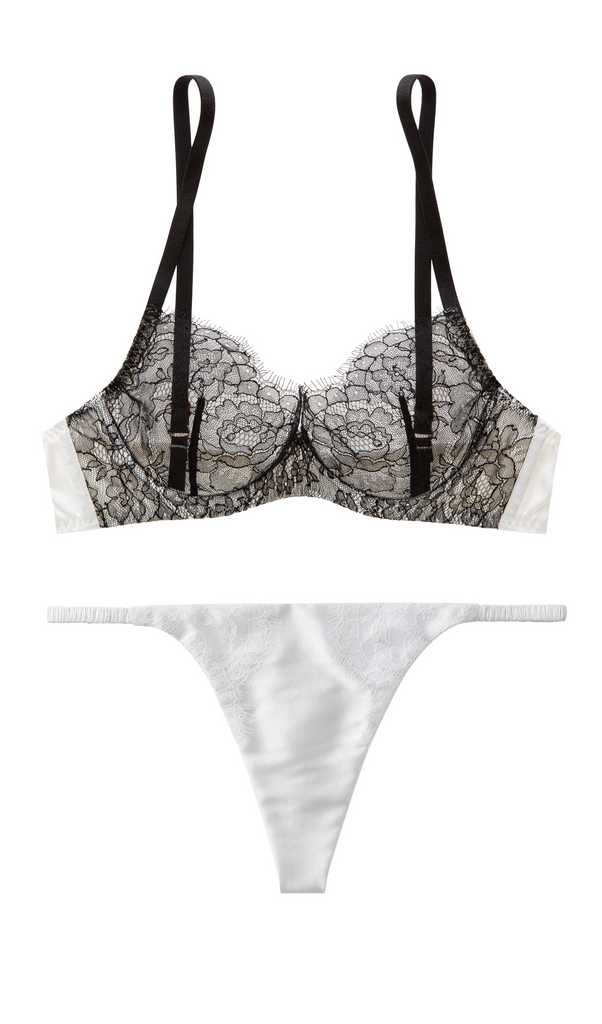 New Arrival ** Sandra silk satin and French Chantilly lace bra